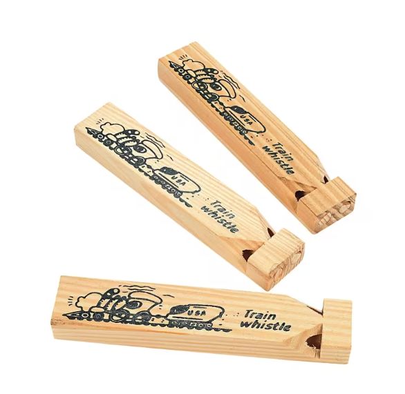 12CT WOOD TRAIN WHISTLES