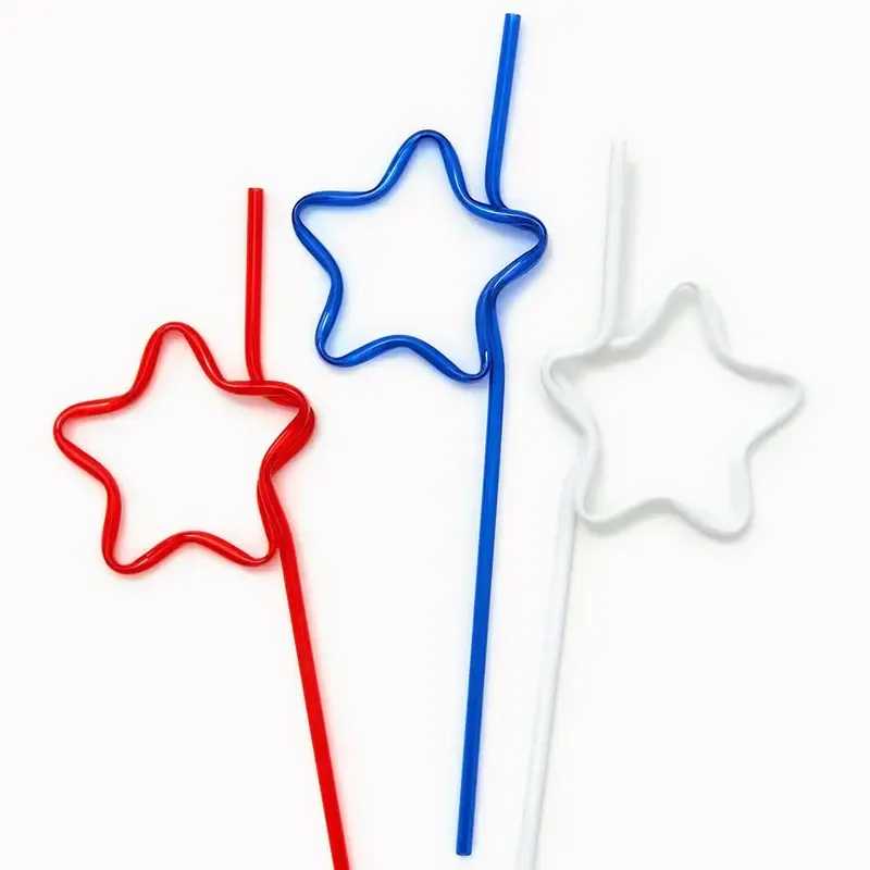 6CT STAR STRAWS PATRIOTIC