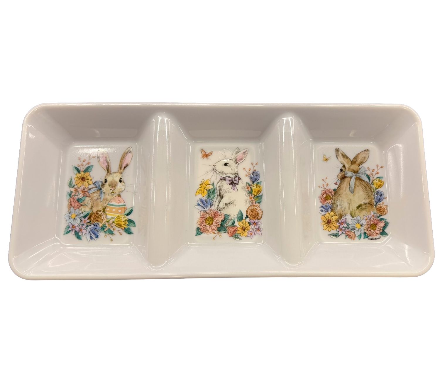 3-SECTION TRAY BUNNY FRIENDS