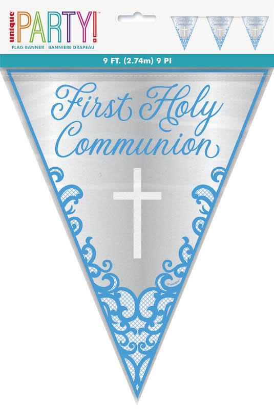 9FT FLAG BANNER FANCY BLUE CROSS