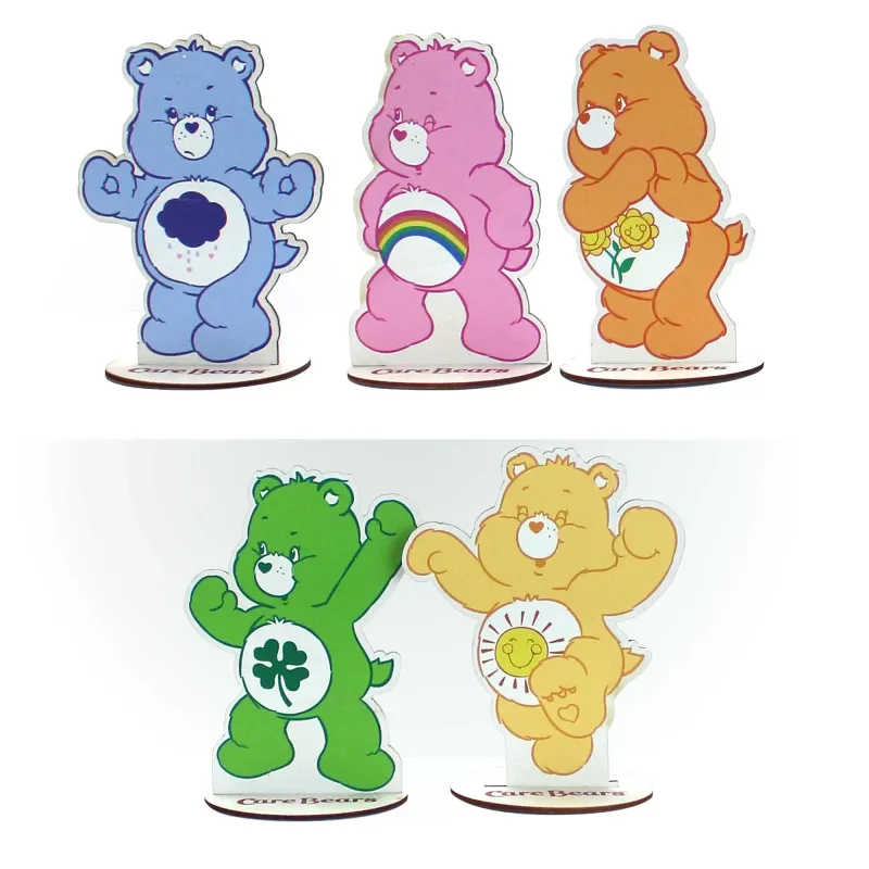 5CT WOODEN FIGURINES CARE BEARS