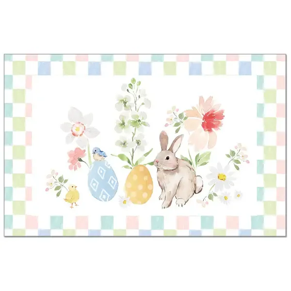24CT PLACEMATS BUNNY CHECKERBOARD