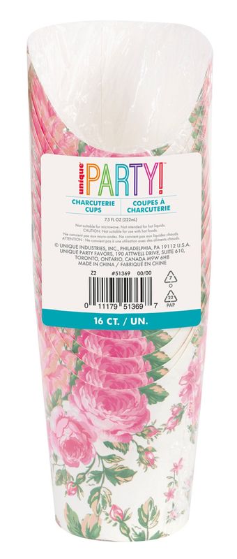16CT 7.5oz PAPER CUPS GOLDEN GARDEN PARTY