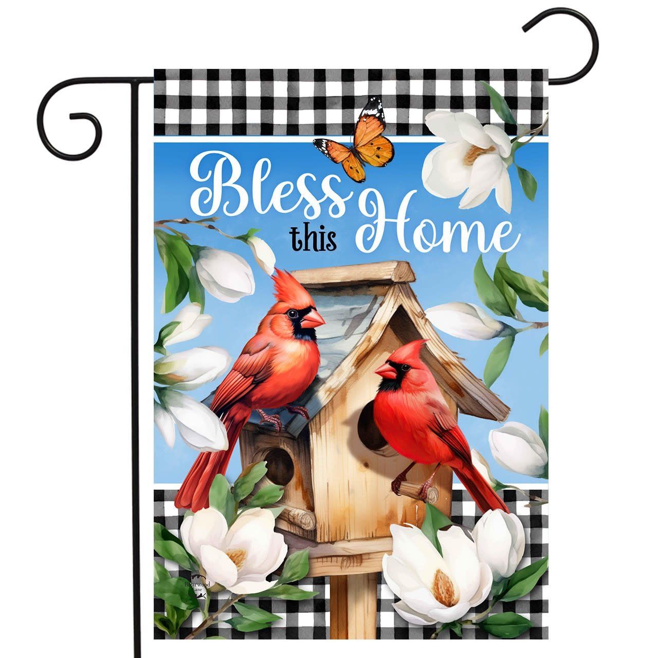 BLESS THIS HOME CARDINAL GARDEN FLAG