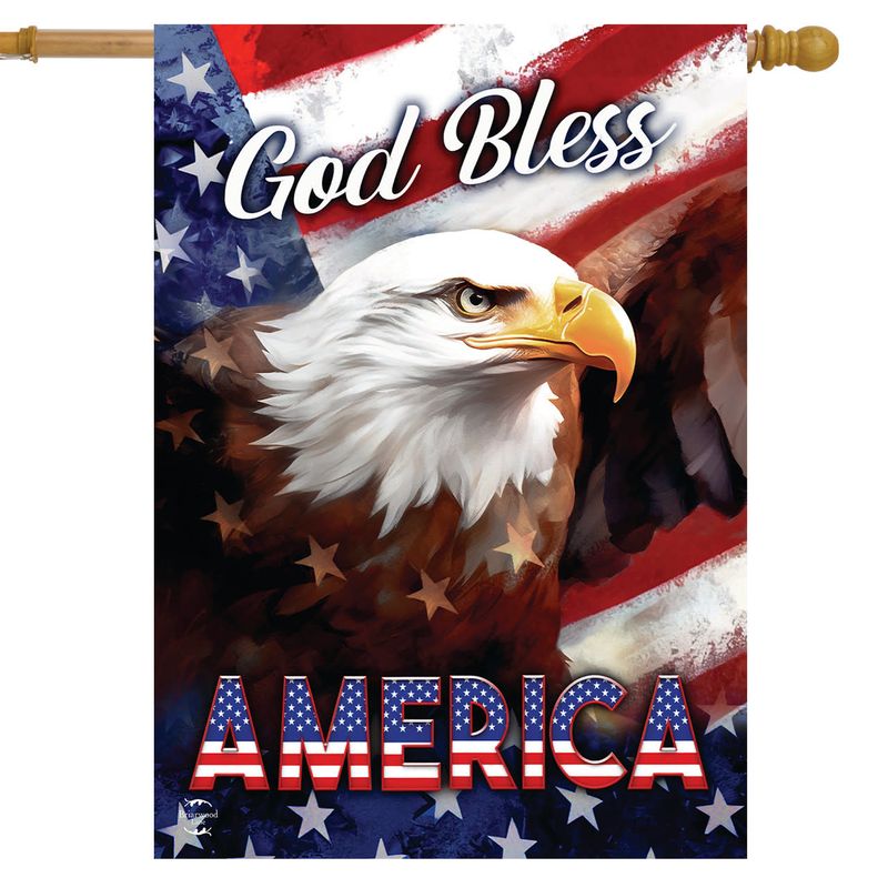 GOD BLESS AMERICA EAGLE HOUSE FLAG