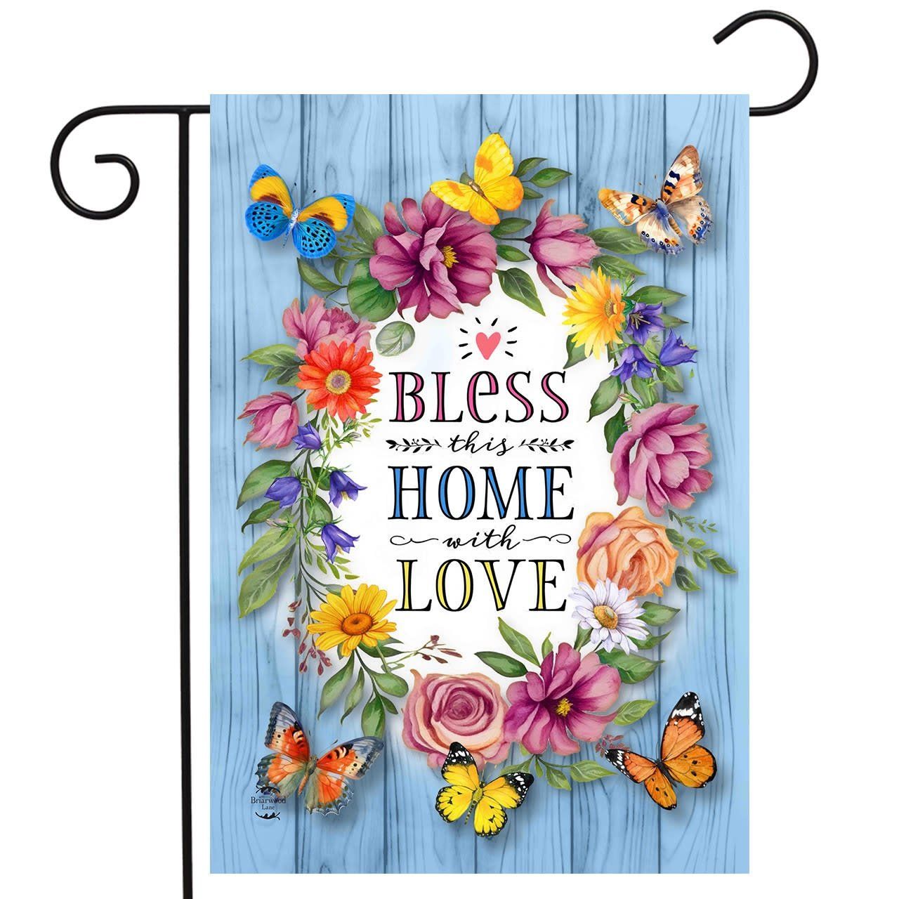 BLESS THIS HOME WITH LOVE GARDEN FLAG