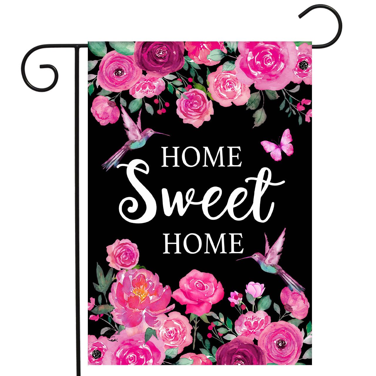 HOME SWEET HOME HUMINGBIRDS GARDEN FLAG