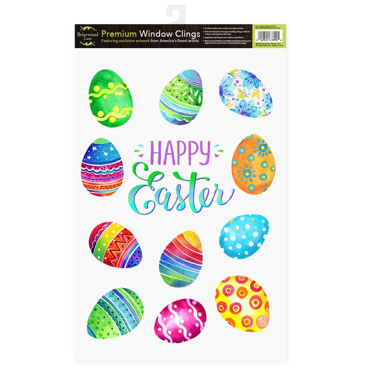 PAINTED EASTER EGG WINDOW CLING