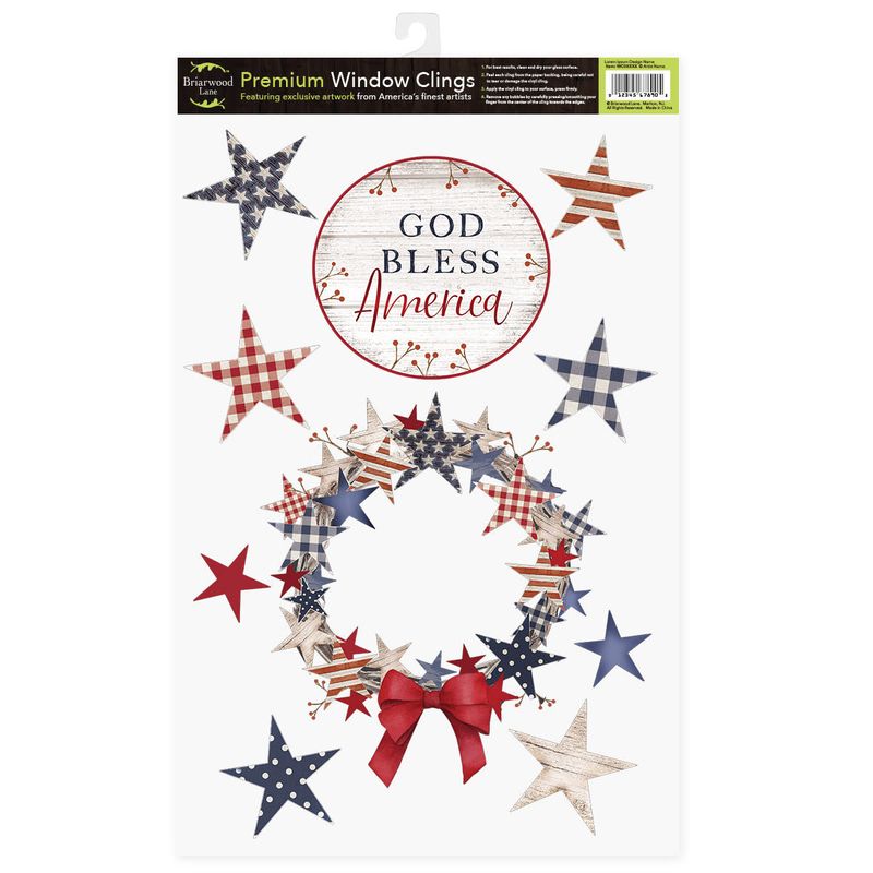 AMERICAN WREATH WINDOW CLING