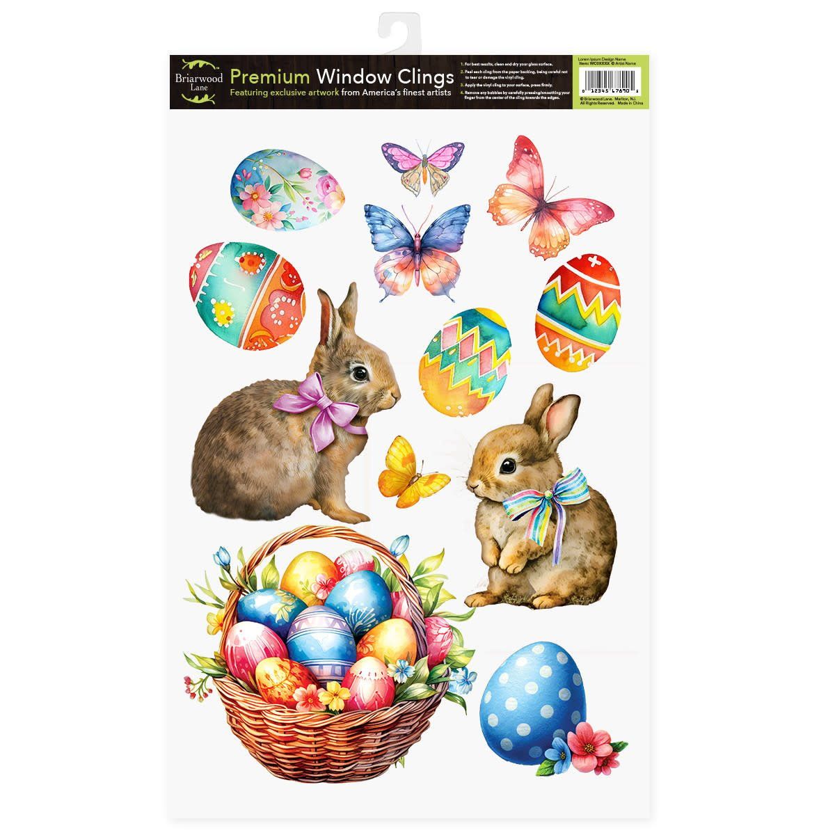 SPRINGTIME BUNNIES WINDOW CLING