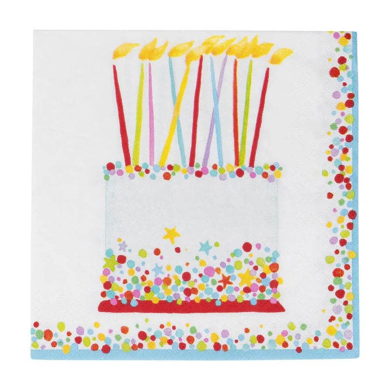 Birthday Cake Luncheon Napkins - 20 Count