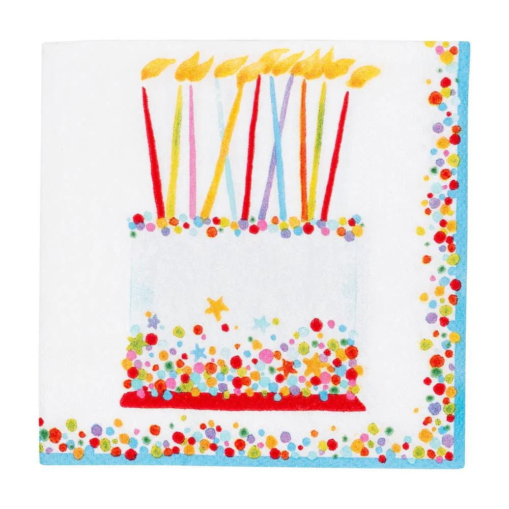 Birthday Cake Cocktail Napkins - 20 Count