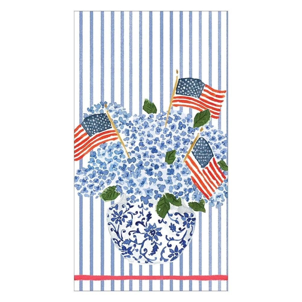 Flags And Hydrangeas Guest Towel - 15 Count