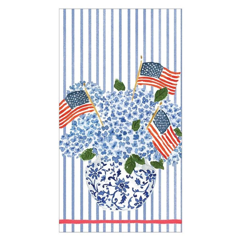 Flags And Hydrangeas Guest Towel - 15 Count