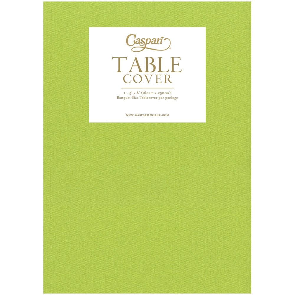 Lime Green-Paper Linen Solid Airlaid Table Cover 5.2'X8.2