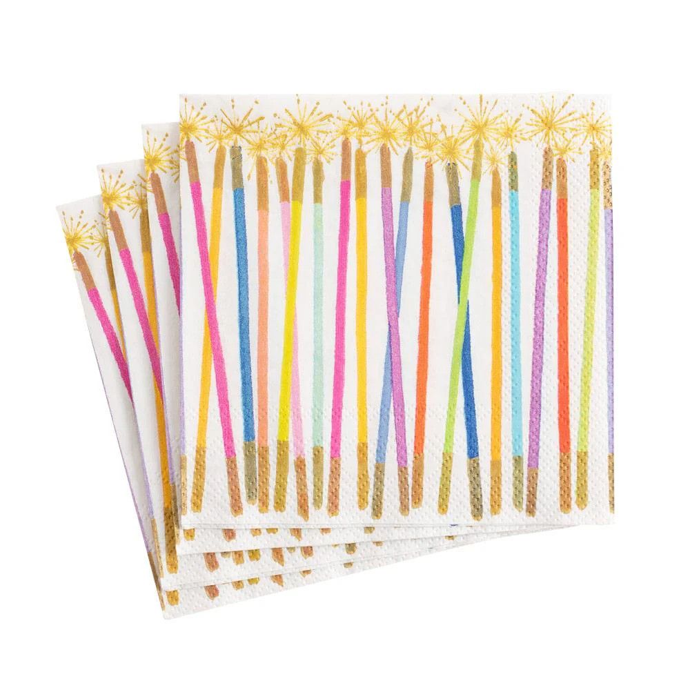 Candles White Multi Cocktail Napkins - 20 Count