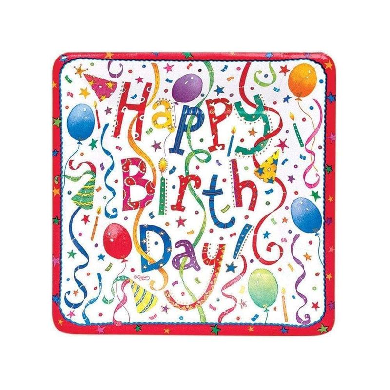 Happy Birthday Square Salad/Dessert Plates - 8 Count