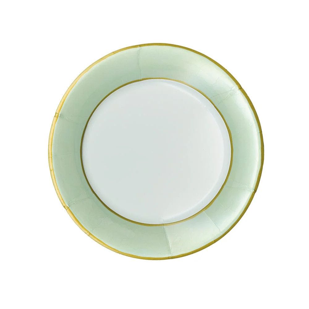 Watercolor Celadon Salad/Dessert Plates - package of 8