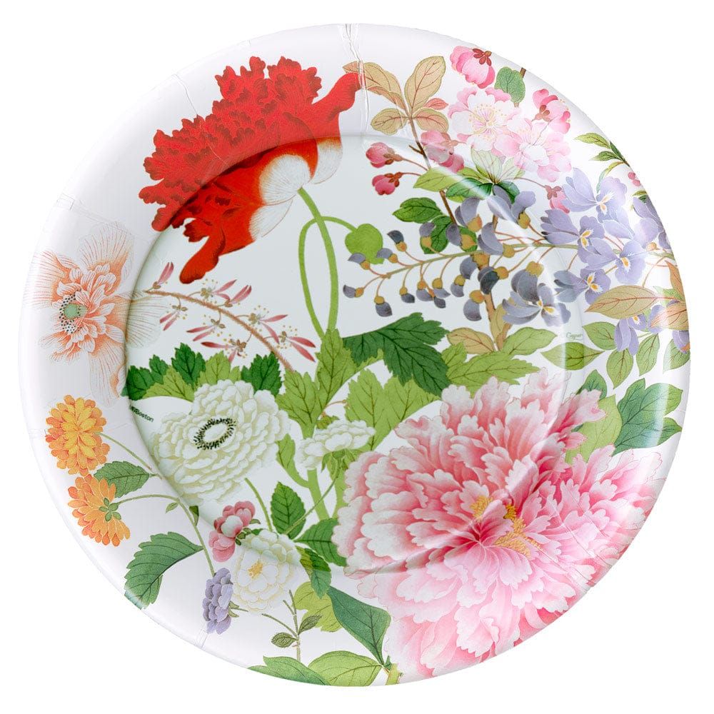 A Profusion of Flowers 2 White Luxury Paper Dinner Plates - package of 8
