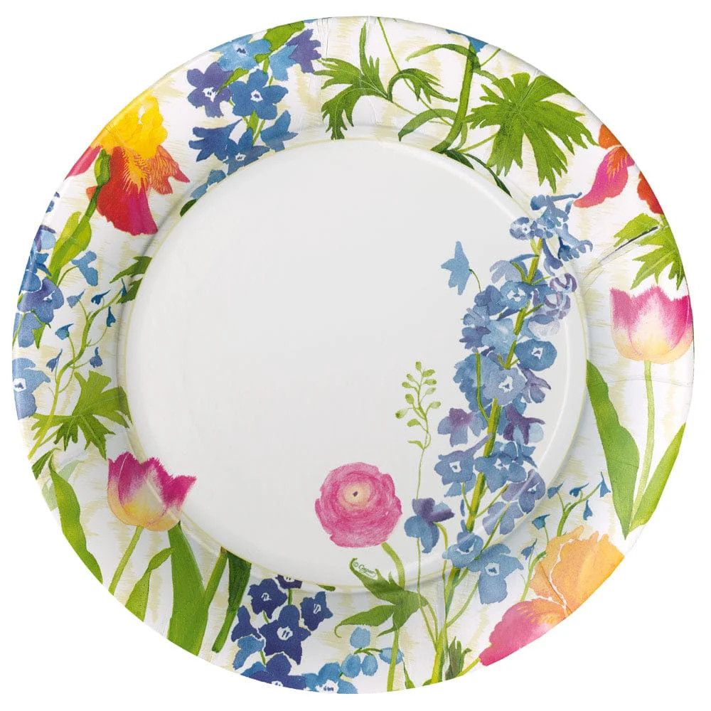 Summer Garden White Dinner Plates - 8 Count