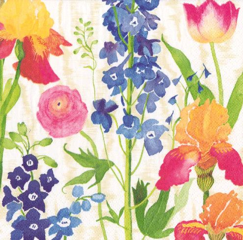 Summer Garden White Luncheon Napkins - 20 Count