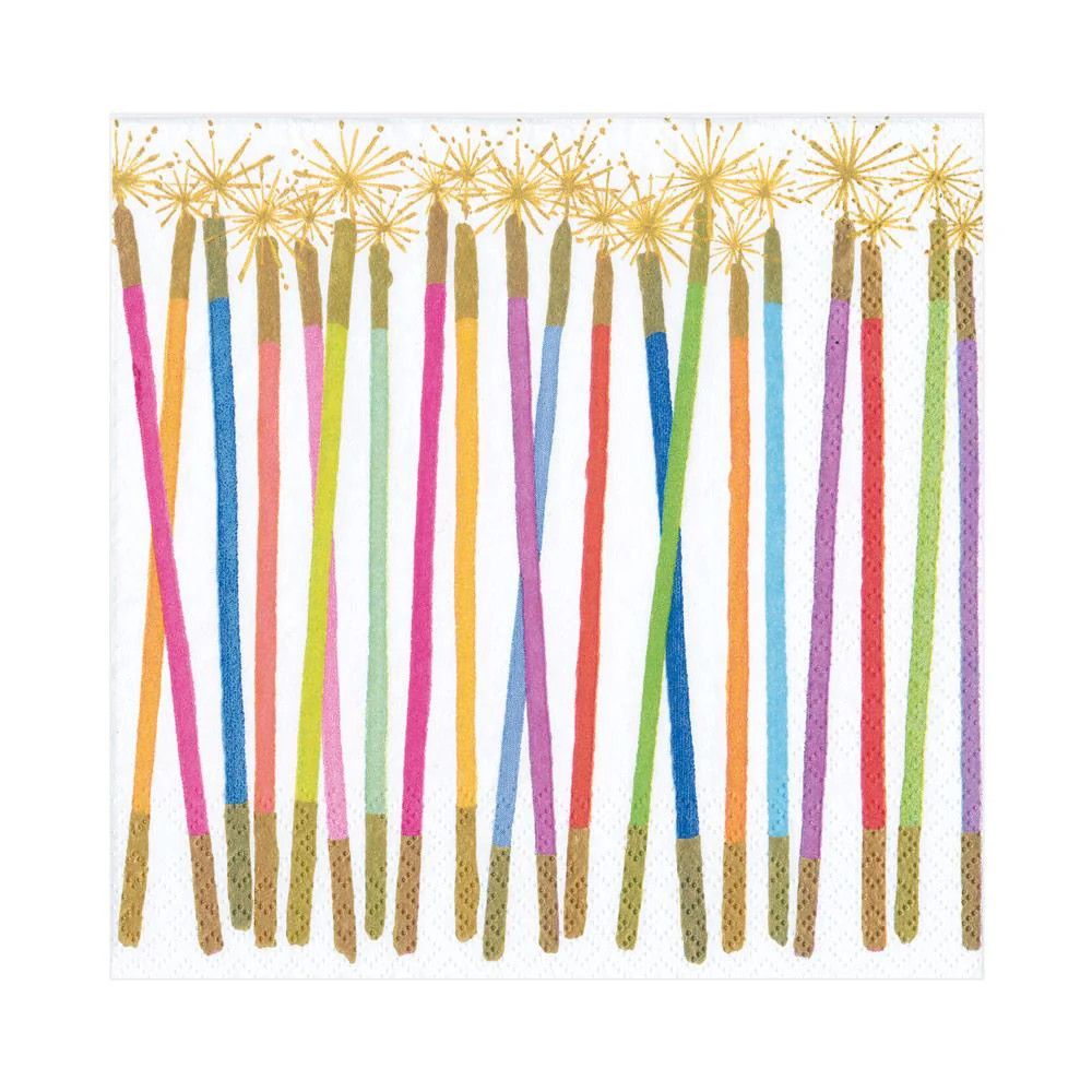 Candles White Multi Luncheon Napkins - 20 Count