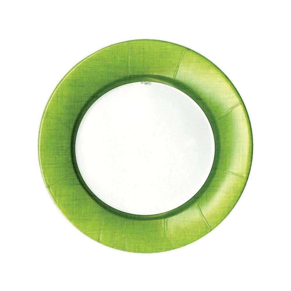 Linen Moss Green Salad/Dessert 8in Plates - 8 Count
