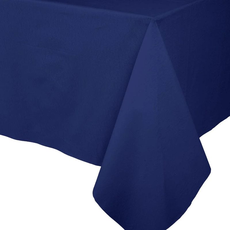Paper Linen Navy Blue Solid Airlaid Table Cover 5.2'X8.2
