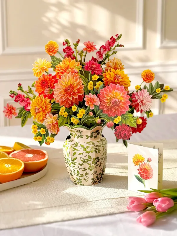 Dahlia Sunrise Pop Up Flower Bouquet