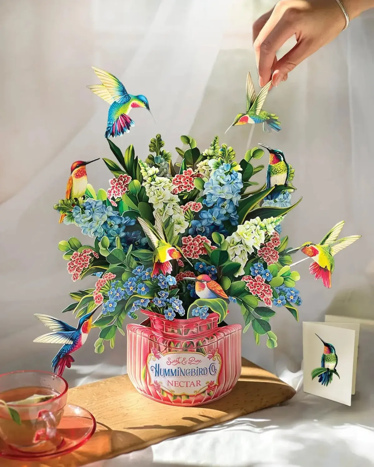 Hummingbird Oasis Pop Up Flower Bouquet