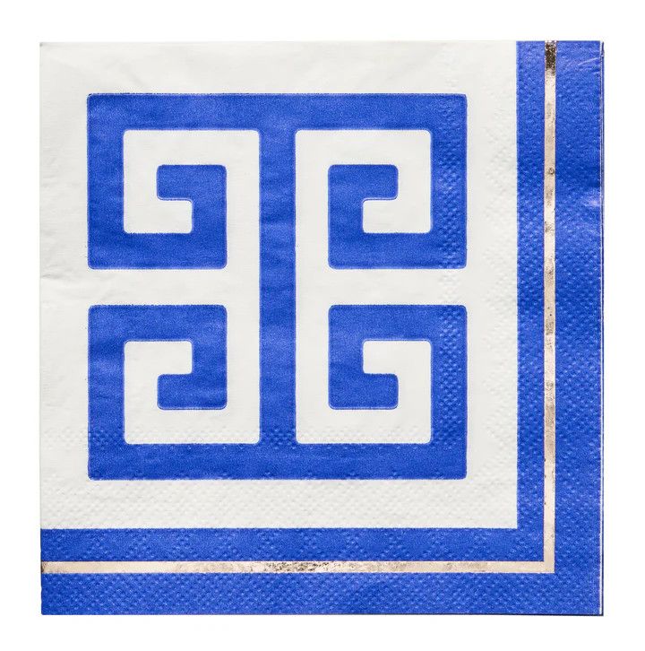 Greek Key Paper Cocktail Napkin - 20 Count