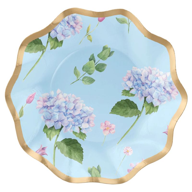 Hydrangea Appetizer/Dessert 6.5in Plate - 8 Count