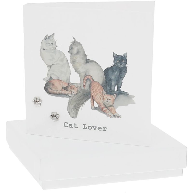 Cat Lover - 6mm Sterling Silver Pawprint Stud Earrings