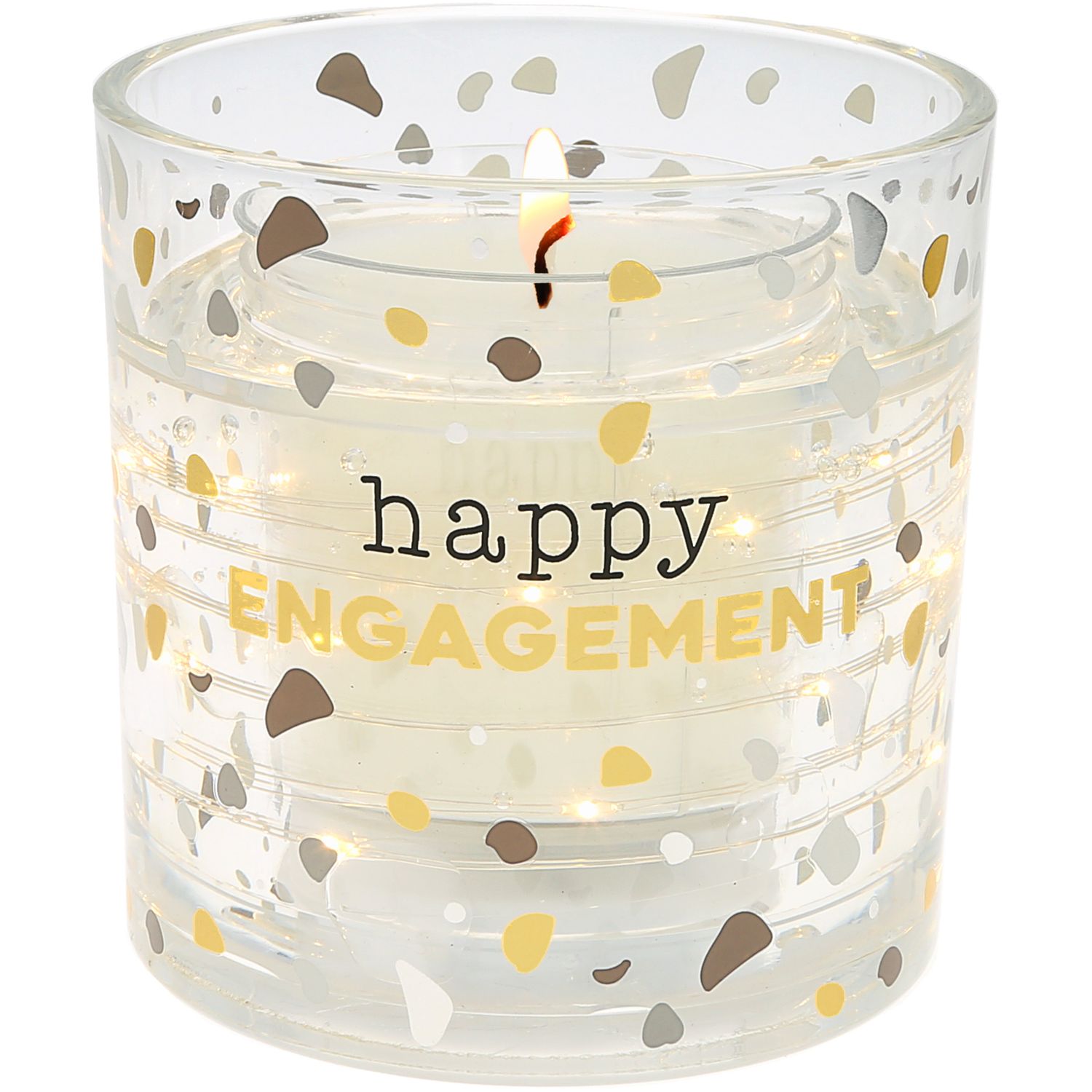 Engagement - 5 oz Refillable Soy Wax Candle with LED Accents