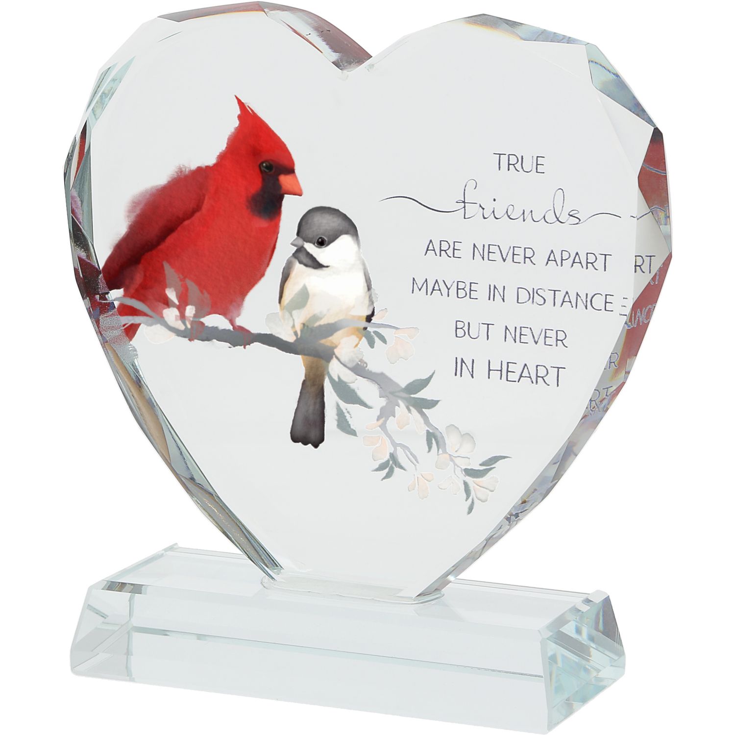 True Friends are never apart maybe in distance but never in heart - 4" Crystal Heart Plaque