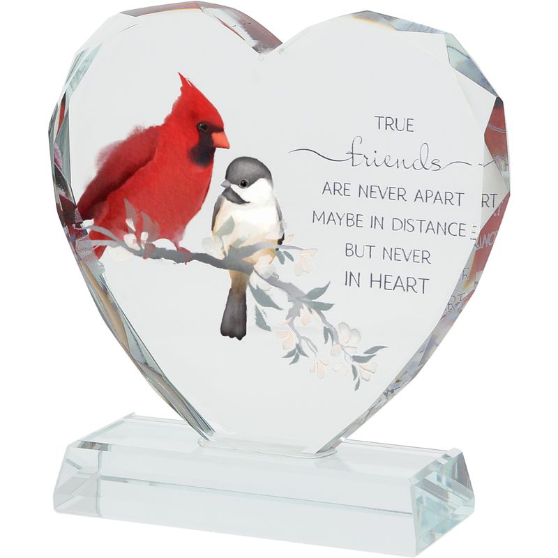 True Friends are never apart maybe in distance but never in heart - 4" Crystal Heart Plaque