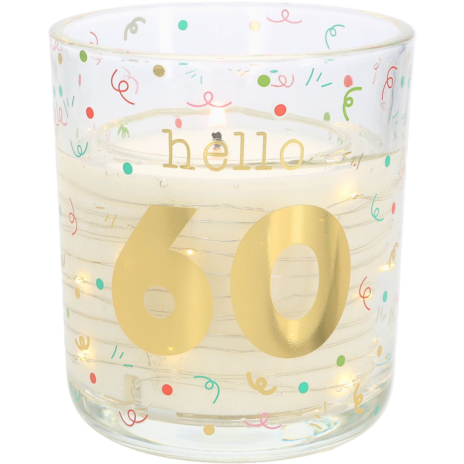Hello 60 - 3.5 oz Candle with LED Accents