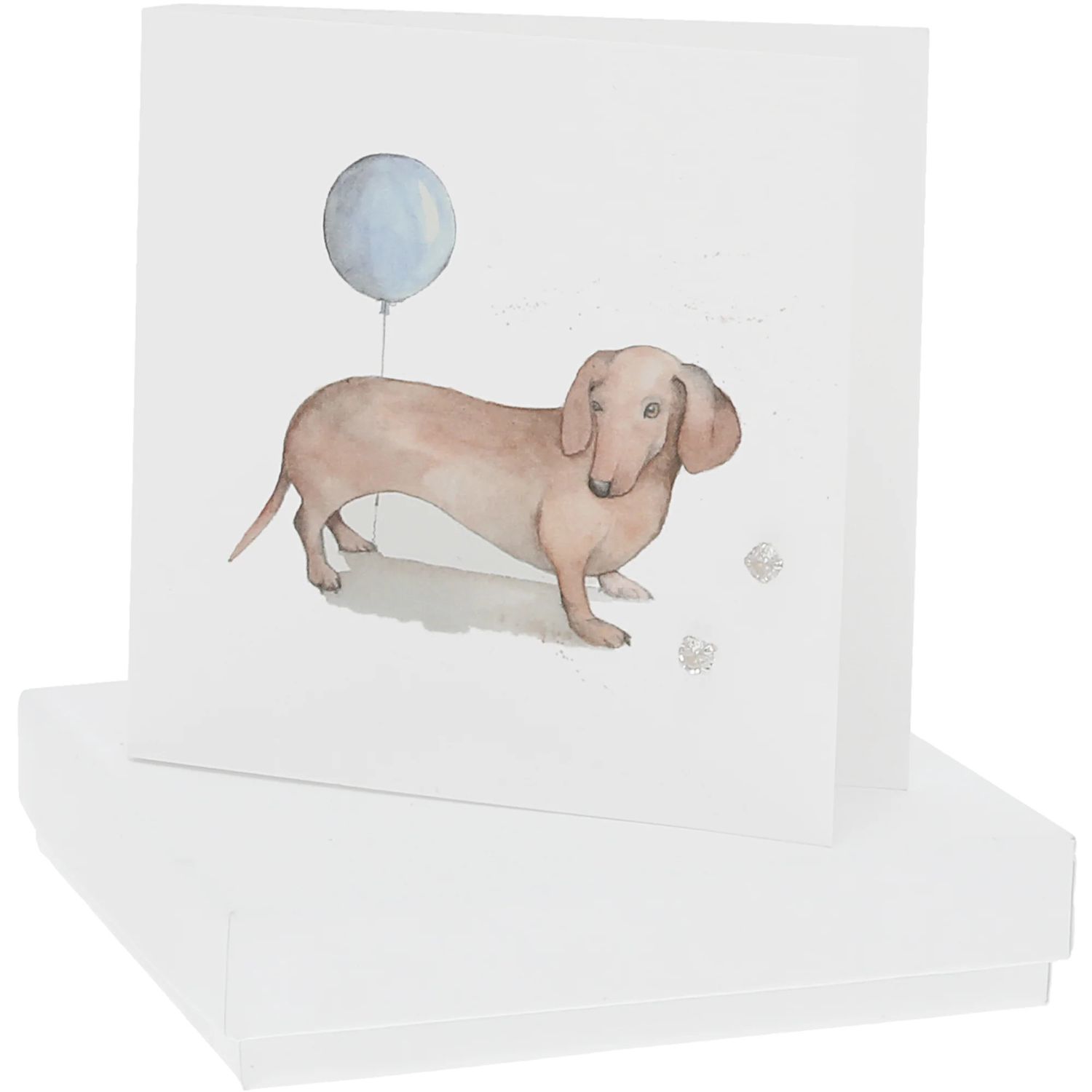 Balloon and Dog - 4mm Sterling Silver Cubic Zirconia Stud Earrings