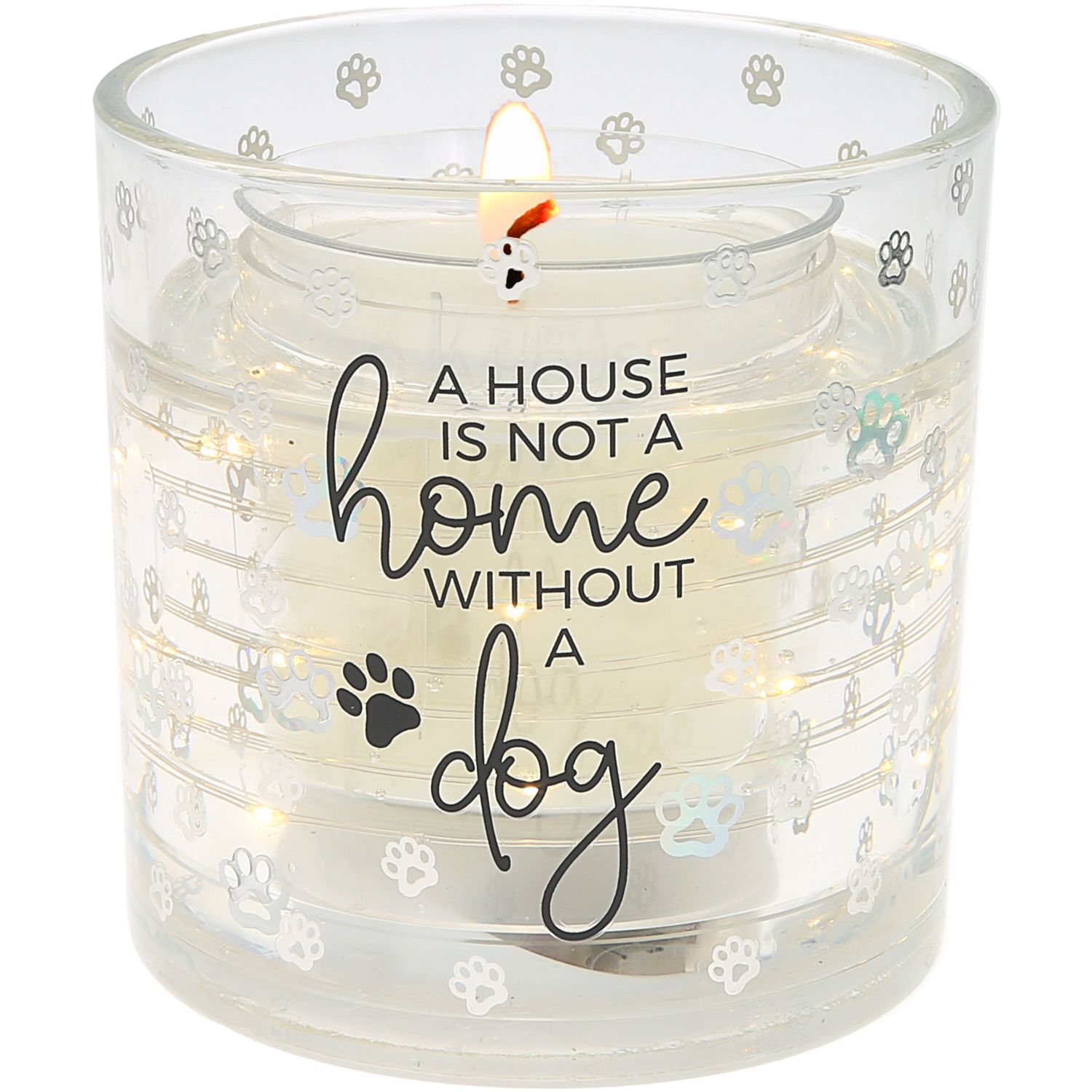 Dog - 5 oz Refillable Soy Wax Candle with LED Accents
