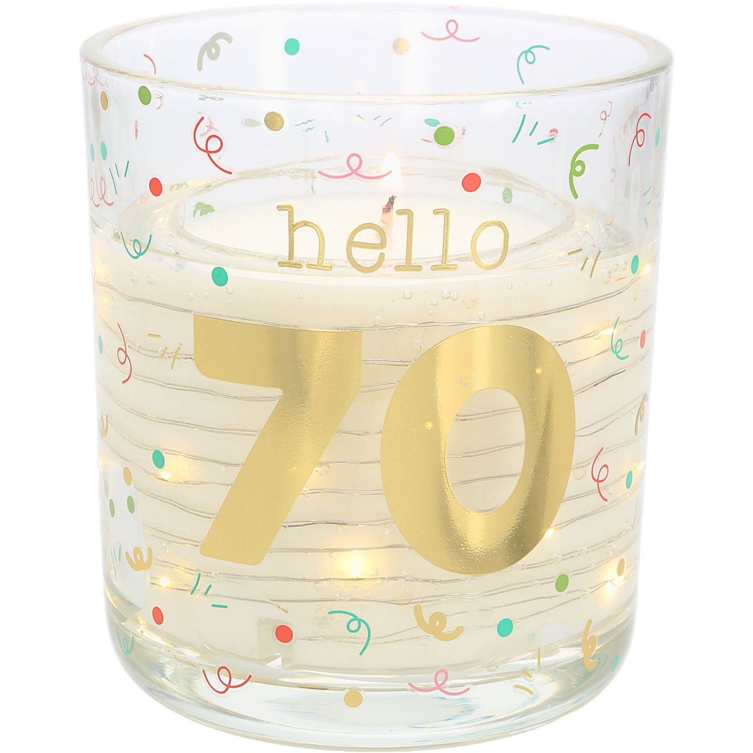 Hello 70 - 3.5 oz Candle with LED Accents