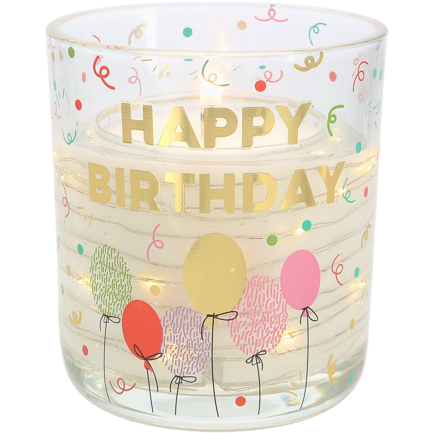 Happy Birthday - 3.5 oz Candle with LED Accents