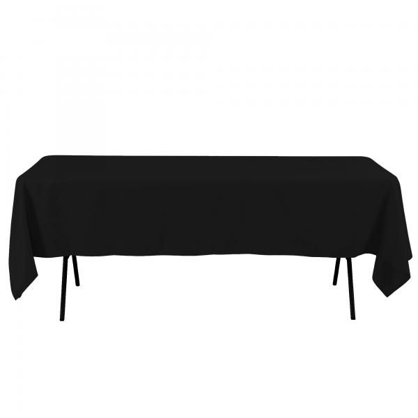 Black Rectangle Plastic Table Cover - 54in X 108in