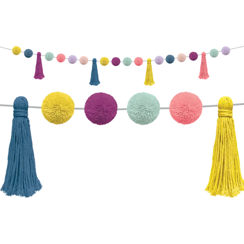 Oh Happy Day Pom-Poms and Tassels Garland