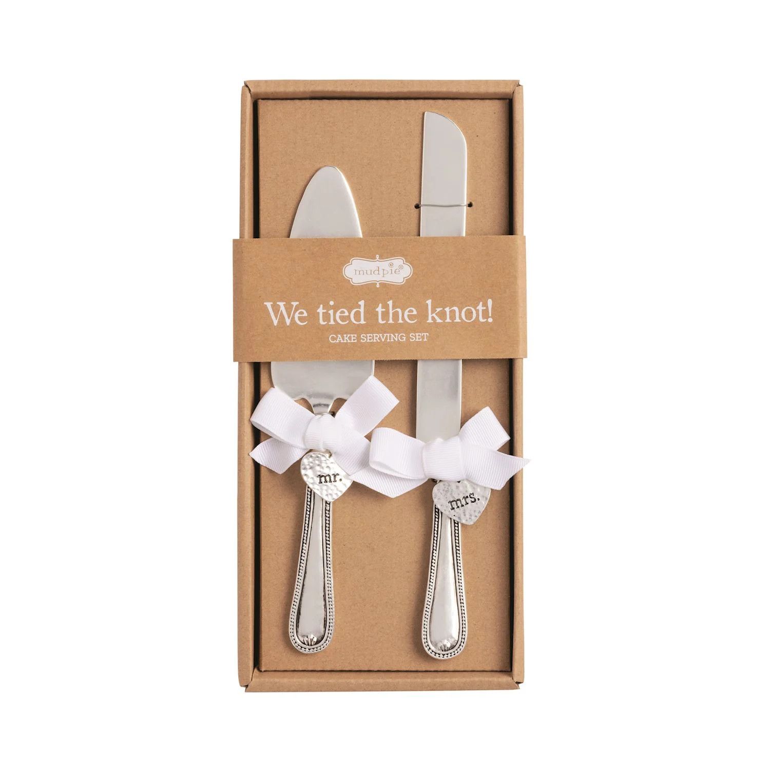 Mr. &amp; Mrs. Charm Cake Server Set