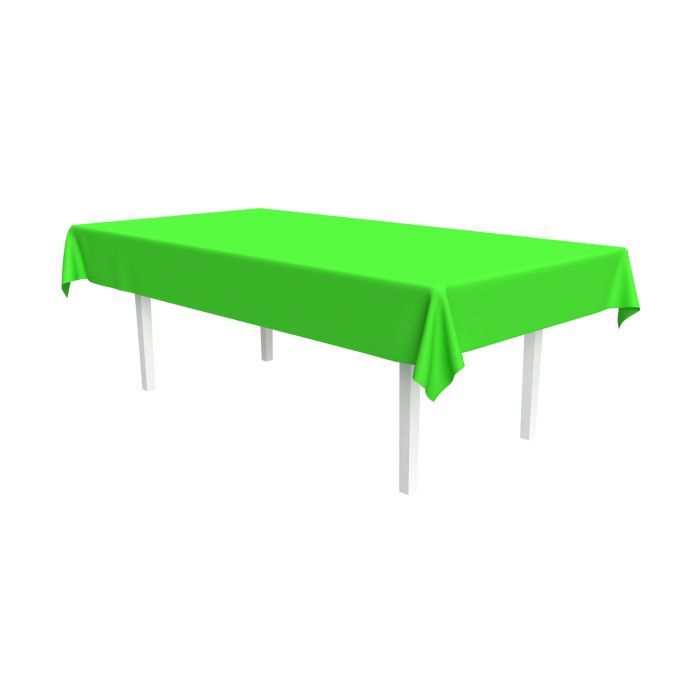 Neon Lime Green Plastic Table Cover - 54in X 108in
