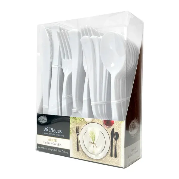 White Cutlery Combo - 96ct