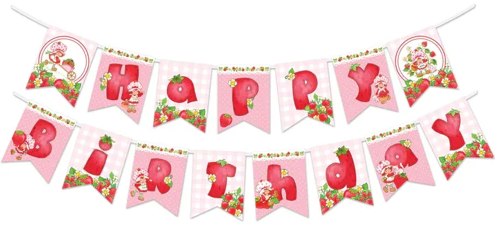 Strawberry Shortcake Banner - Happy Birthday