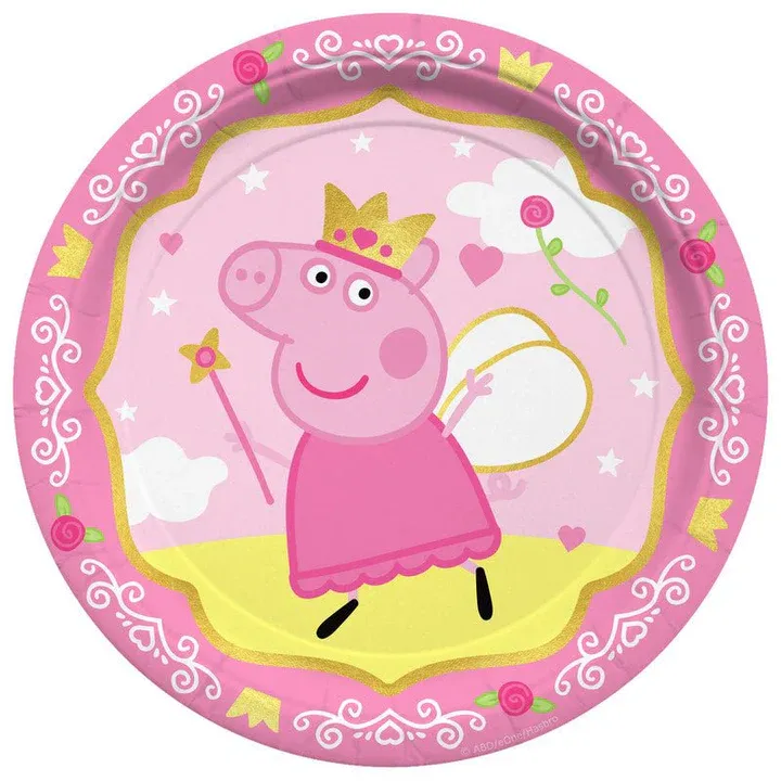 Princess Peppa Pig Dessert Plates 7in - 8 Count