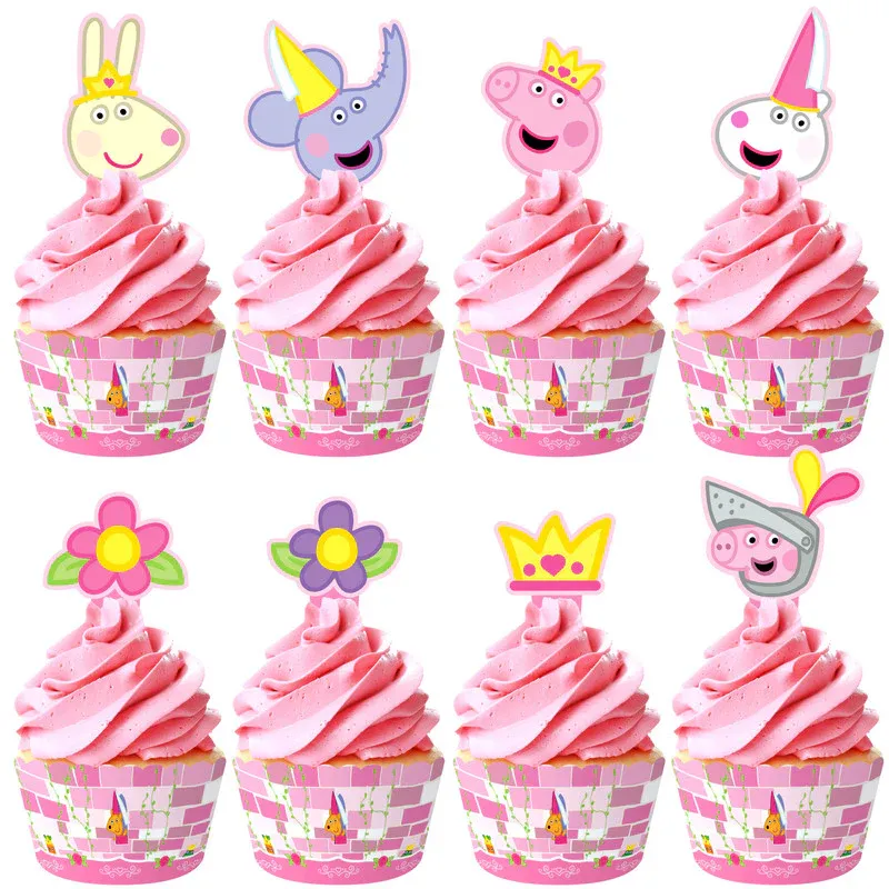 Princess Peppa Pig Cupcake Toppers &amp; Princess Peppa Pig Cupcake Wrappers