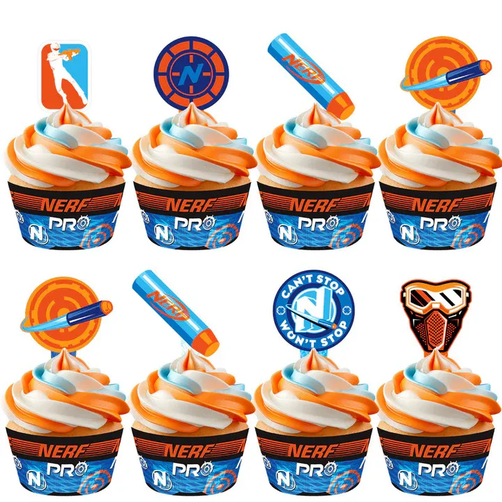 Nerf Cupcake Toppers &amp; Nerf Cupcake Wrappers